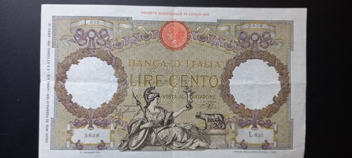 Rara banconota lire - , 100