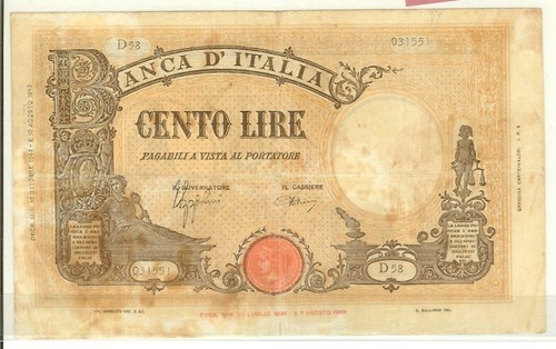 100 lire grande - lire, (b.i.)